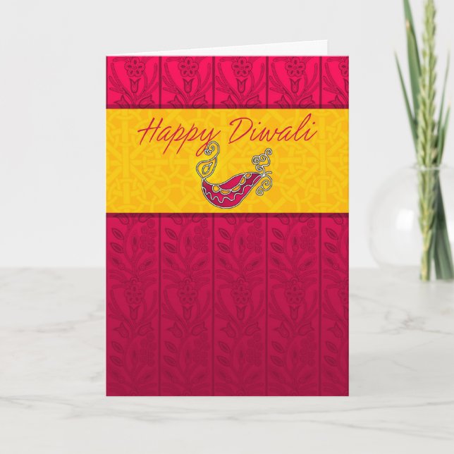 Carte de voeux de Diwali avec la lampe (Devant)