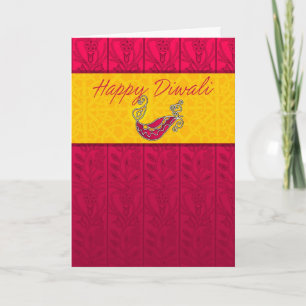 Carte de voeux de Diwali avec la lampe