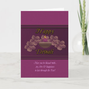 Carte de voeux de Diwali avec la lampe et les