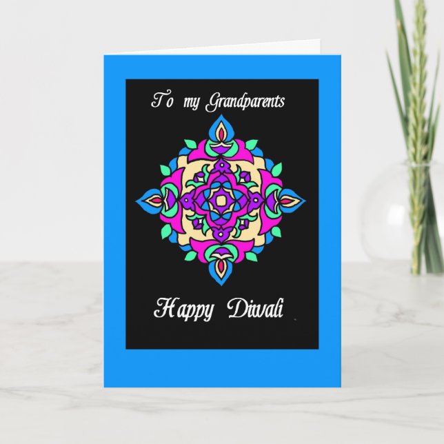 Carte de voeux de Diwali pour des grands-parents (Devant)