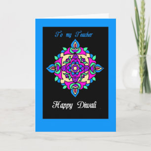 Carte de voeux de Diwali pour un professeur