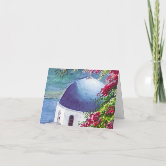 carte de voeux de dôme de santorini (Devant)