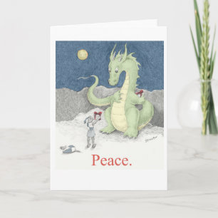 Carte de voeux de dragon de paix