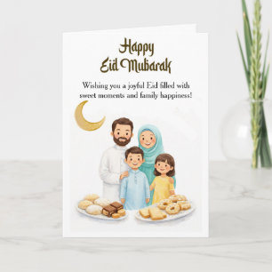 Carte de vœux de famille Eid Mubarak Voiture isl