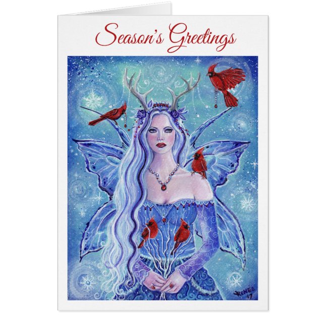 Carte de voeux de fée Joyeuses Fêtes par Renee (Devant)