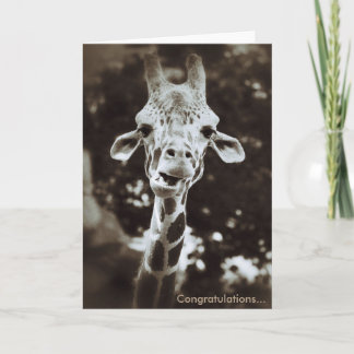 Carte de voeux de félicitations de girafe