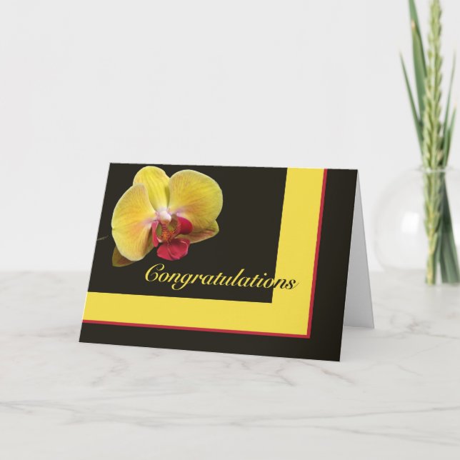 Carte de voeux de félicitations - orchidée de mite (Devant)