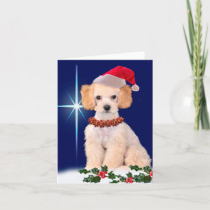Carte de voeux de fête de caniche