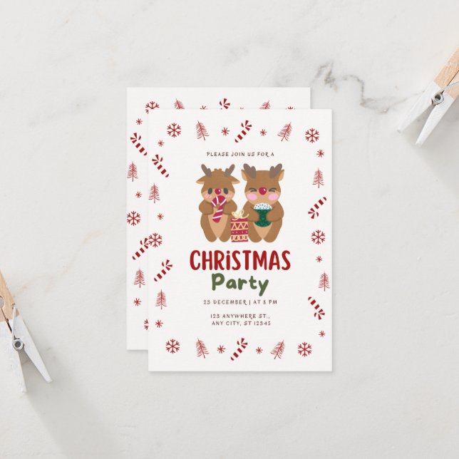 Carte de vœux de fête de Noël (Devant/Arrière en situation)