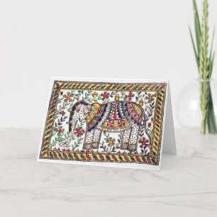 Carte de voeux de fête d'éléphant