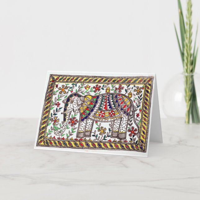 Carte de voeux de fête d'éléphant (Devant)