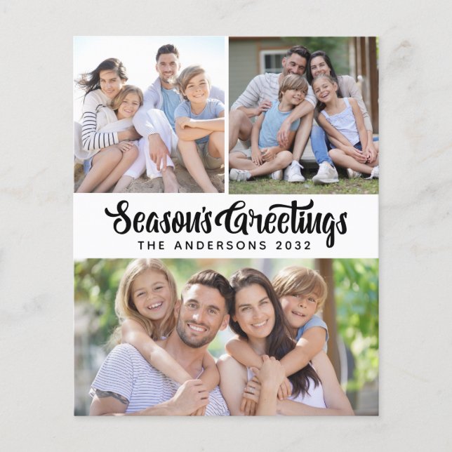 Carte de Vœux de Fêtes à Photo de Saison à Petit P (Devant)