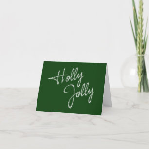 Carte de vœux de fêtes Holly Jolly Evergreen