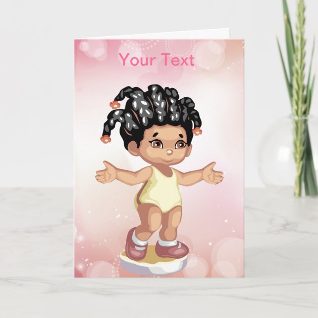 Carte de voeux de fille afro-américaine (Devant)