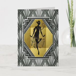 carte de voeux de fille de flapper