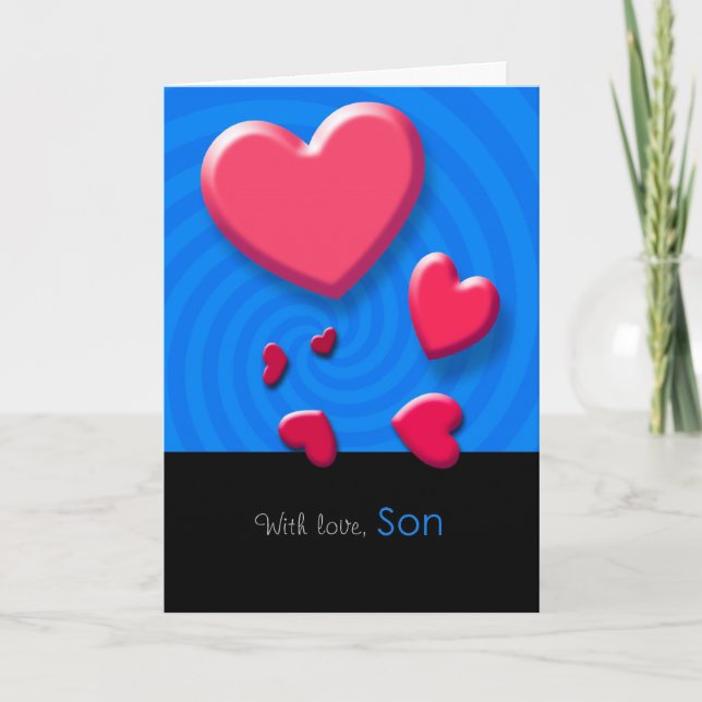Carte de voeux de fils de heureuse Sainte-Valentin (Devant)