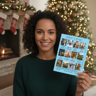 Carte de vœux de fin d'année avec une photo de fam