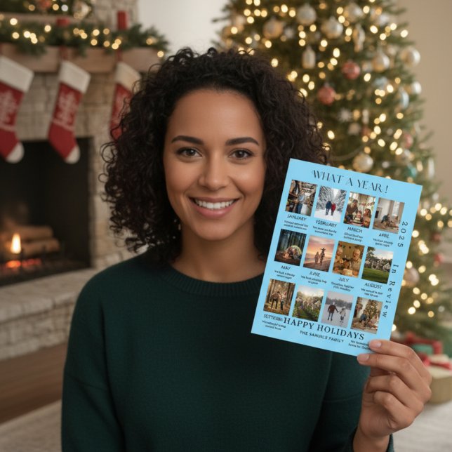 Carte de vœux de fin d'année avec une photo de fam (Créateur téléchargé)