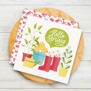Carte de vœux de fleurs de jardin de printemps Bon