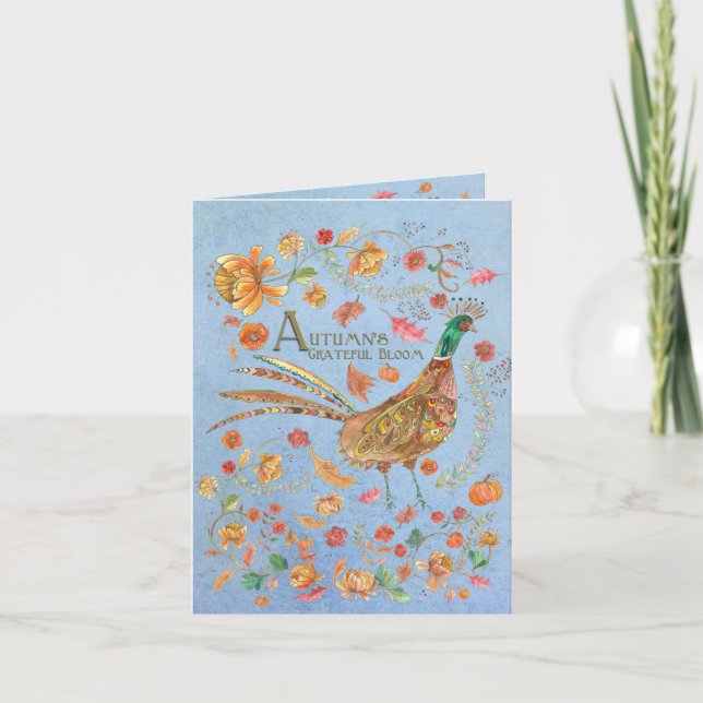 Carte de voeux de fleurs gracieuses de l'automne (Devant)
