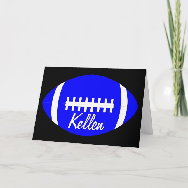 Carte de voeux de football bleu (Devant)