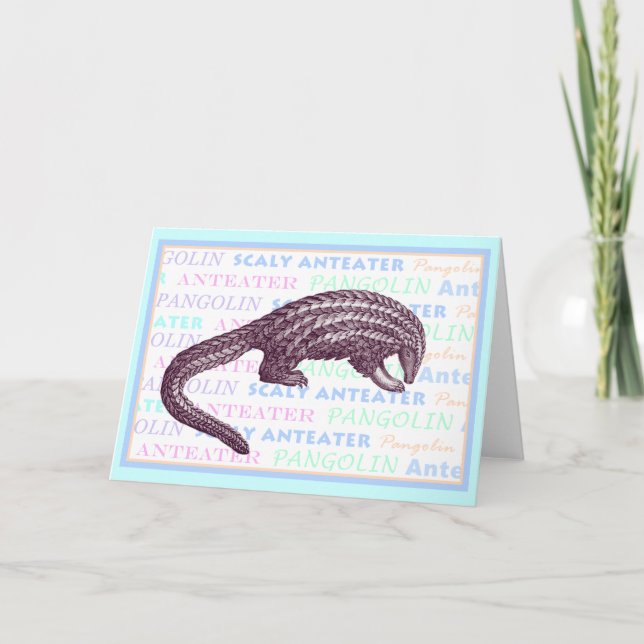 Carte de voeux de fourmilier écallieux/Pangolin (Devant)