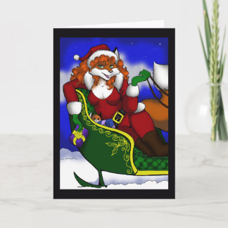 Carte de voeux de Fox de Père Noël