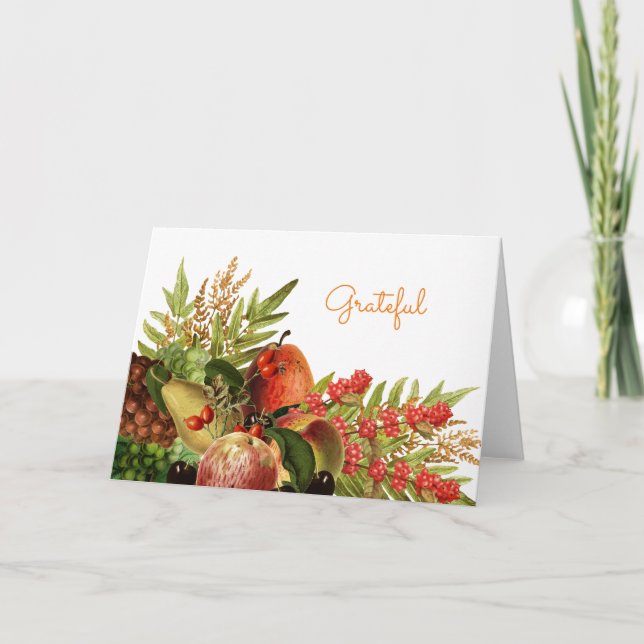 Carte de voeux de fruits de récolte (Devant)