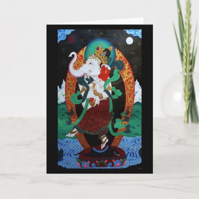 Carte de voeux de Ganesh de danse (Devant)