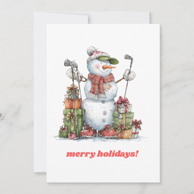 Carte de vœux de golfeur joyeux Noël (Devant)