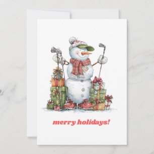 Carte de vœux de golfeur joyeux pour les fêtes