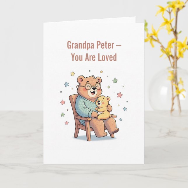 Carte de voeux de grand-père (Fleur jaune)