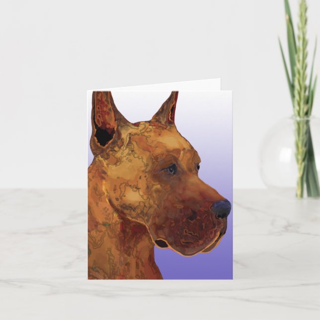 Carte de voeux de great dane de faon de regard de (Devant)