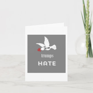 Carte de voeux de haine d'atouts d'amour