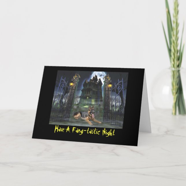 Carte de voeux de Halloween de berger allemand (Devant)
