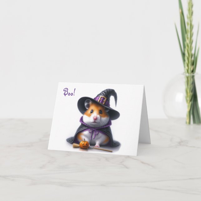 Carte de vœux de hamster de Halloween mignon (Devant)
