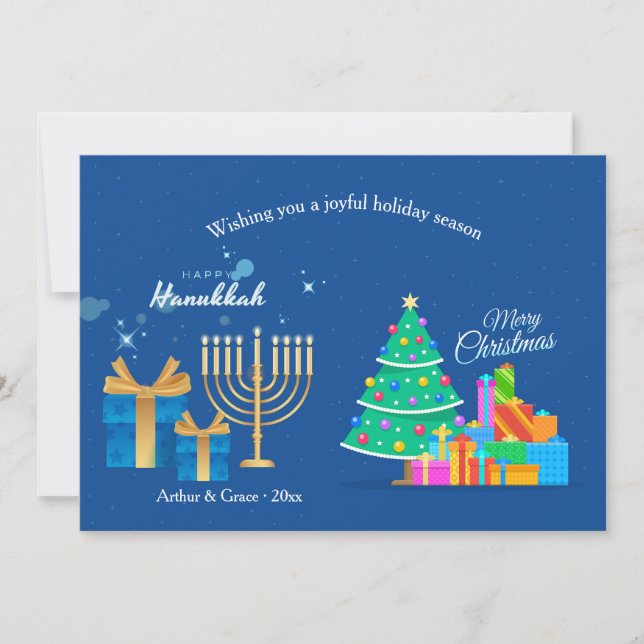 Carte de vœux de Hanukka et Noël (Devant)