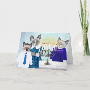 Carte de vœux de Hanukkah pour chatons