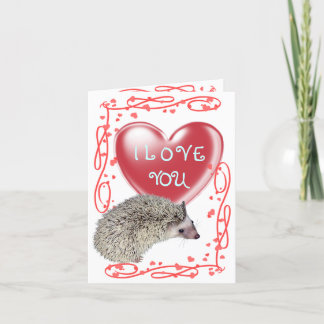 Carte de voeux de hérisson d'amour ver.2