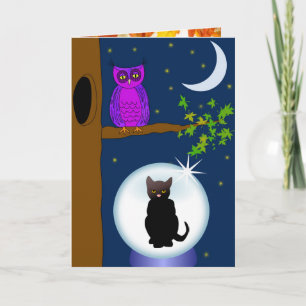 Carte de voeux de hibou d'Halloween