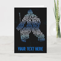 Carte de voeux de hockey Goalie Text Art