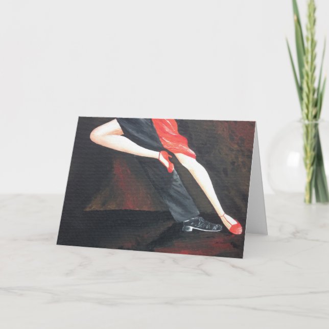 Carte de voeux de jambes de tango pour toute (Devant)