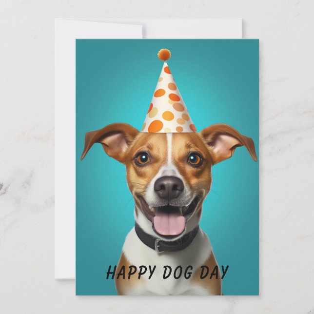 Carte de voeux de jour de chien - Drôle personnali (Devant)