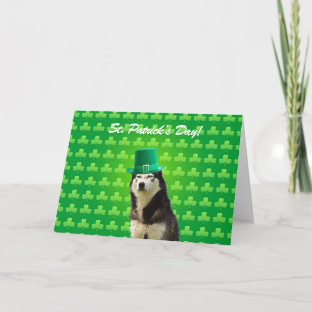 Carte de voeux de Jour de la Saint Patrick Husky S (Devant)