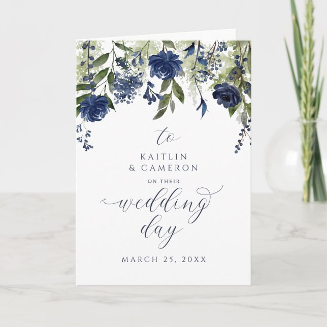 Carte de voeux de jour de mariage Fleurs sauvages  (Devant)