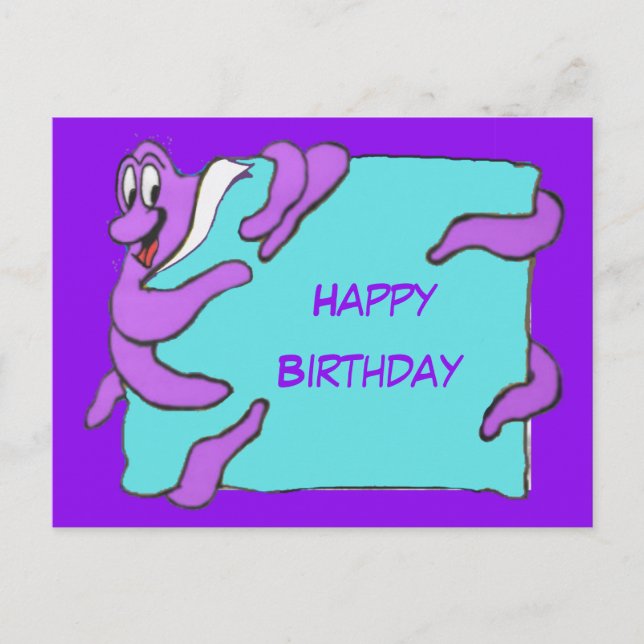 Carte de vœux de joyeux anniversaire Pieuvre Messa (Devant)