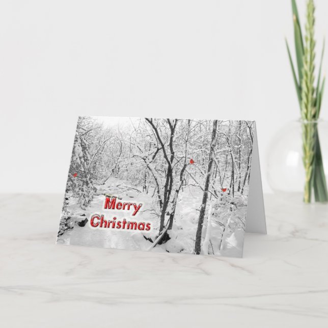 Carte de voeux de Joyeux Noël - bois de Milou (Devant)
