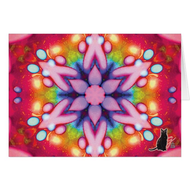 Carte de voeux de kaléidoscope de Deelish (Devant horizontal)