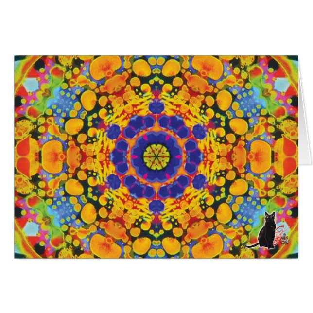 Carte de voeux de kaléidoscope de sassafras (Devant horizontal)