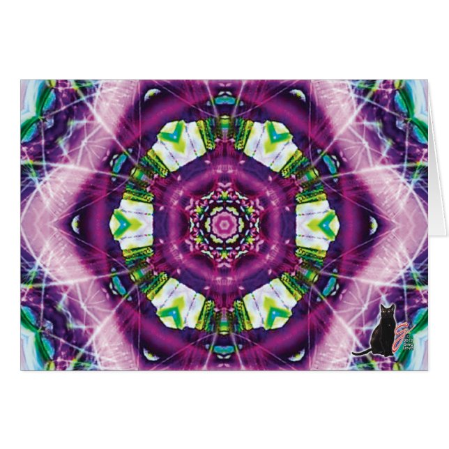 Carte de voeux de kaléidoscope de Violette (Devant horizontal)